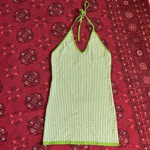 Green Buttermelon Halter Checkered Dress